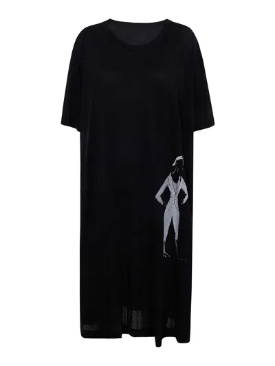 YOHJI YAMAMOTO VESTIDO MIDI - NEGRO