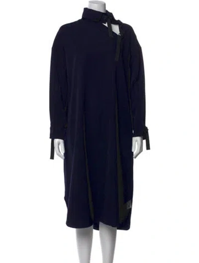 Pre-owned Yohji Yamamoto Vintage 1983 Midi Length Dress In Blue