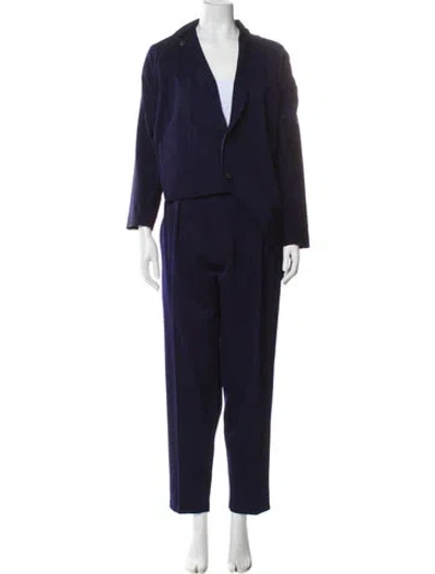 Pre-owned Yohji Yamamoto Vintage 1986 Pantsuit In Blue