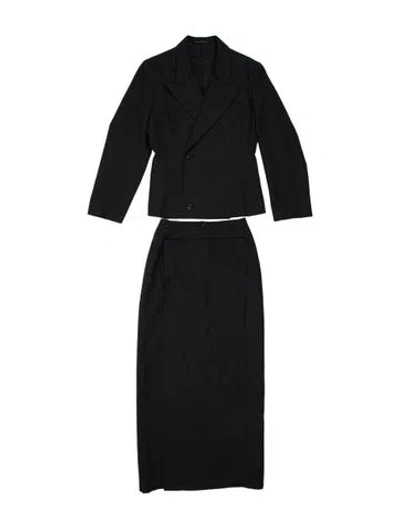 Pre-owned Yohji Yamamoto Vintage 1998 Skirt Set In Grey