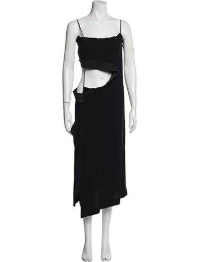 Pre-owned Yohji Yamamoto Vintage 2004 Midi Length Dress In Black