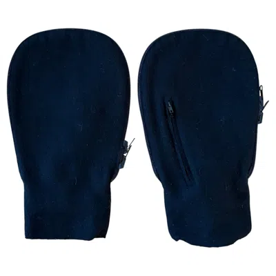 Pre-owned Yohji Yamamoto Vintage Black Wool Mittens With Zipper Openings, Unisex