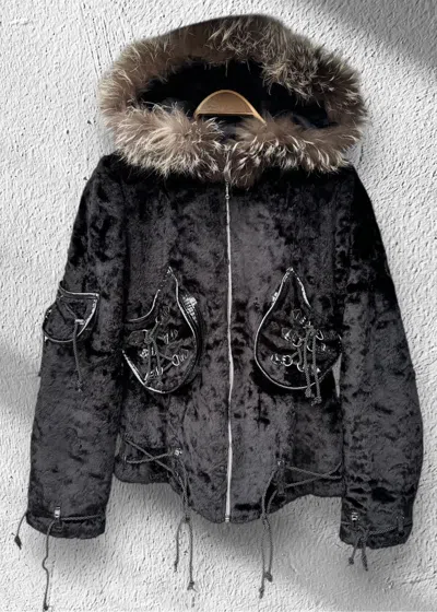 Pre-owned Yohji Yamamoto Vintage Fur/snake Leather Rick Owen's Style Jacket In Black