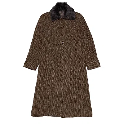 Pre-owned Yohji Yamamoto Vintage Ined By  Wool Long Coat In Brown