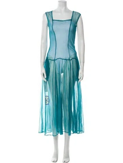 Pre-owned Yohji Yamamoto Vintage Long Dress In Blue