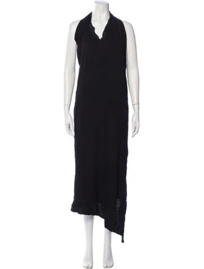 Pre-owned Yohji Yamamoto Vintage Midi Length Dress In Black