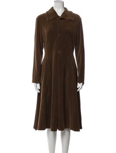 Pre-owned Yohji Yamamoto Vintage Midi Length Dress In Brown
