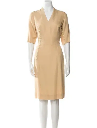 Pre-owned Yohji Yamamoto Vintage Midi Length Dress In Neutral