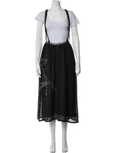 Pre-owned Yohji Yamamoto Vintage Midi Length Skirt In Black