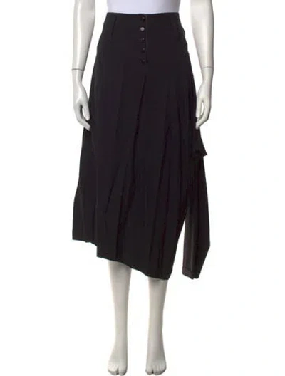 Pre-owned Yohji Yamamoto Vintage Midi Length Skirt In Black
