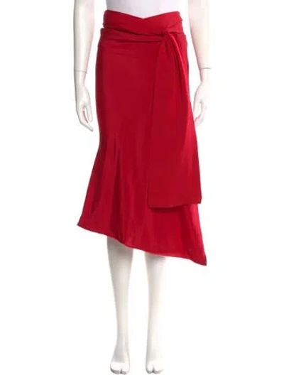 Pre-owned Yohji Yamamoto Vintage Midi Length Skirt In Red
