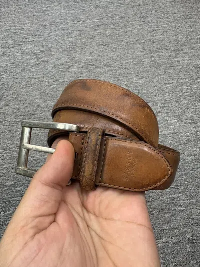 Pre-owned Yohji Yamamoto Vintage Sacsny Y'saccs By  Leather Belt In Brown