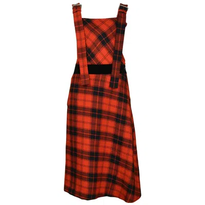 Pre-owned Yohji Yamamoto Vintage  Red Plaid Jumper Dress 2003