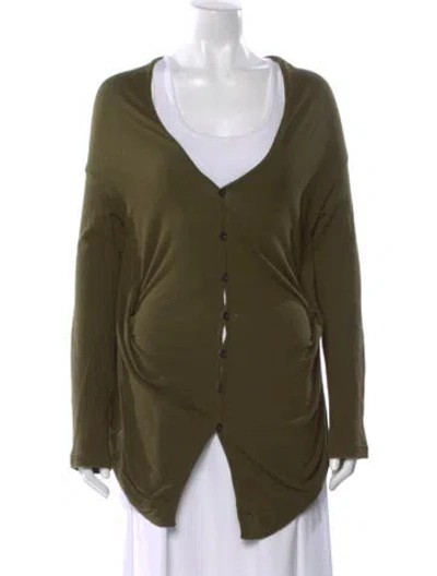 Pre-owned Yohji Yamamoto V-neck Sweater In Green
