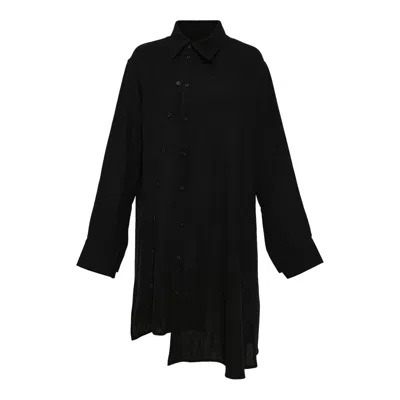 Yohji Yamamoto W Front Asm Blouse In Black