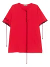 Yohji Yamamoto Whipstitch-trim T-shirt In Red