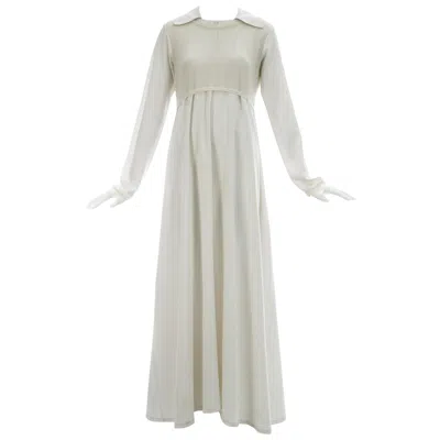 Pre-owned Yohji Yamamoto White Cotton Maxi Dress With Nylon T-shirt, Ss 1994