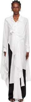 Yohji Yamamoto White Draped Blouse In White