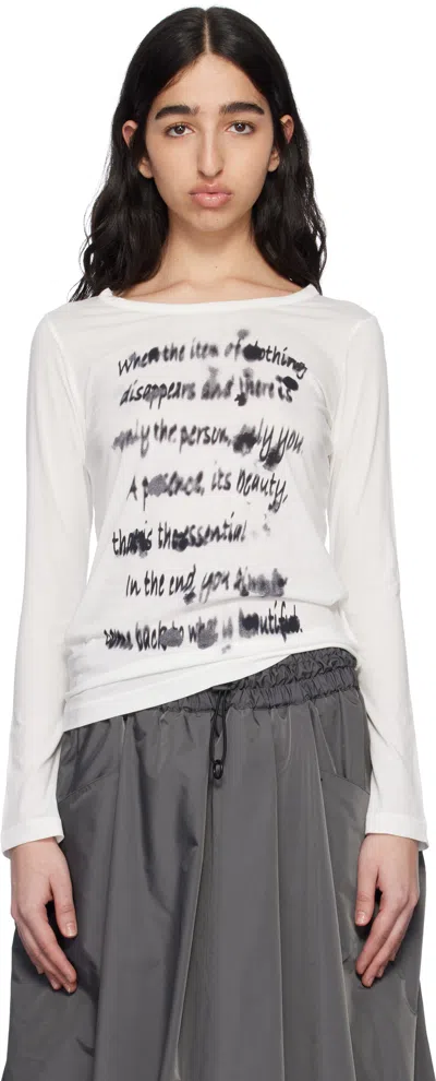 Yohji Yamamoto White High Gauge Airy Jersey Pt Long Sleeve T-shirt In 1 Off White