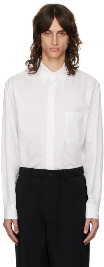 Yohji Yamamoto White J-plain Stitch Big Shirt In 1 Off White