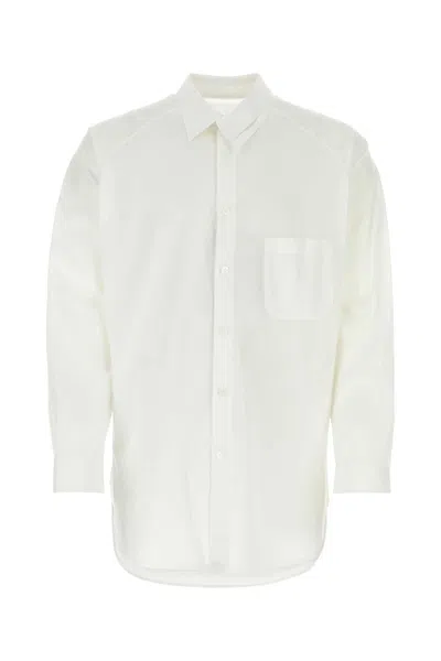 Yohji Yamamoto Broad A Ashymme Notched Shirt In White