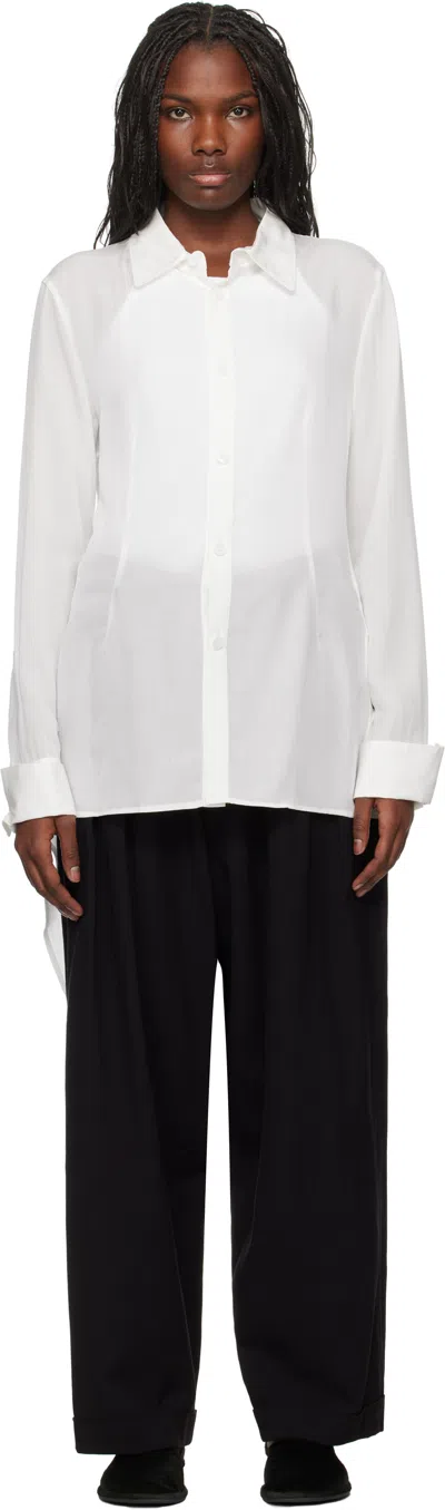 Yohji Yamamoto White Sailor Cutting Shirt In 1 White