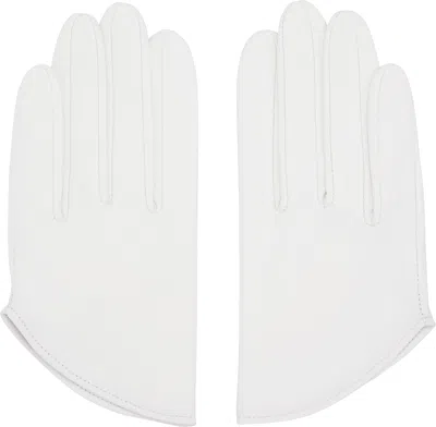 Yohji Yamamoto White Short Gloves In 1 White