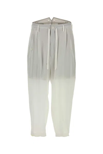 YOHJI YAMAMOTO WHITE SILK PANT
