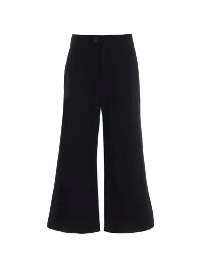Yohji Yamamoto Wide-leg Button-detail Trousers In Black