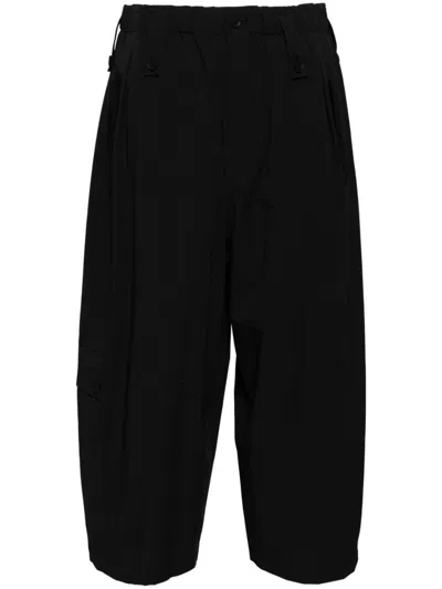 Yohji Yamamoto Wide-leg Cropped Trousers In Black