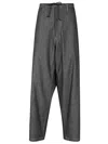 Yohji Yamamoto Wide-leg High-waist Pants With Drawstring Closure In Black