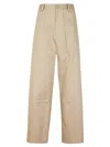 Yohji Yamamoto Wide-leg Pants With High Waist And Utility Pockets In Gold