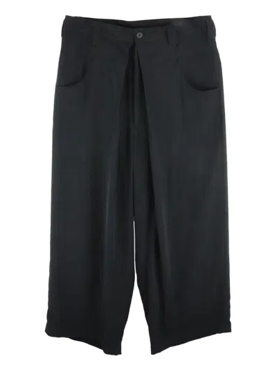 Yohji Yamamoto Wide-leg Trousers In ブラック