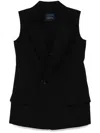 Yohji Yamamoto Wide Notch Lapels Gilet In Black