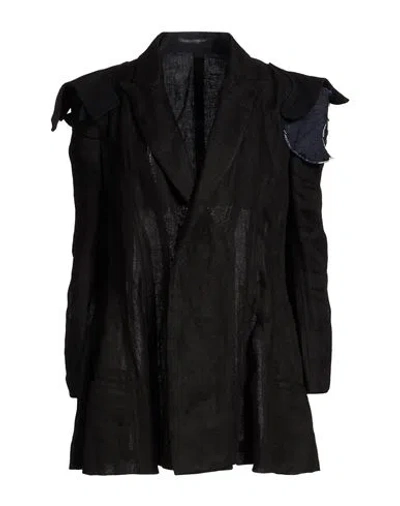 Yohji Yamamoto Woman Blazer Black Size 3 Linen