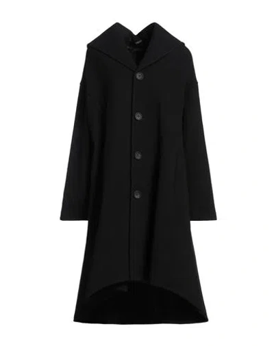 Yohji Yamamoto Woman Coat Black Size 2 Wool, Nylon
