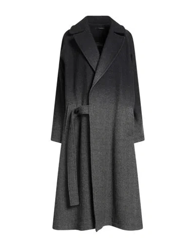 Yohji Yamamoto Woman Coat Charcoal Size 1 Wool, Polyester, Nylon, Acrylic In Gray