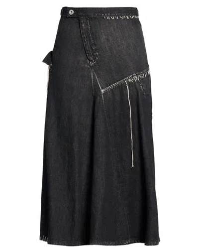 Yohji Yamamoto Woman Denim Skirt Black Size 3 Cotton