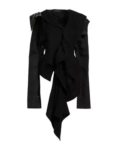 Yohji Yamamoto Woman Jacket Black Size 1 Wool, Polyester, Acrylic, Nylon, Cotton