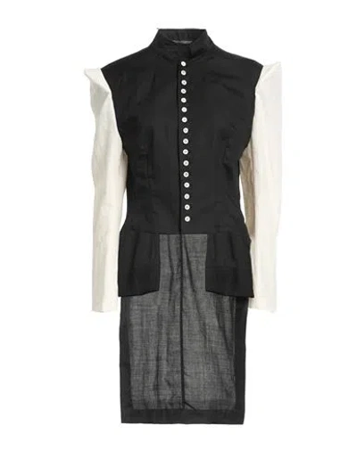 Yohji Yamamoto Woman Jacket Black Size 2 Cellulose, Ramie, Linen, Wool
