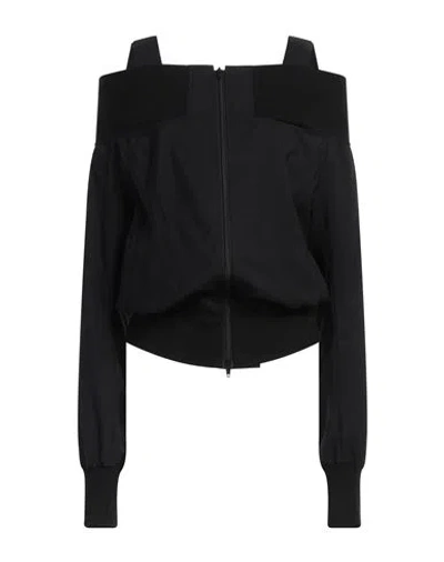 YOHJI YAMAMOTO YOHJI YAMAMOTO WOMAN JACKET BLACK SIZE 2 WOOL, POLYESTER, CELLULOSE