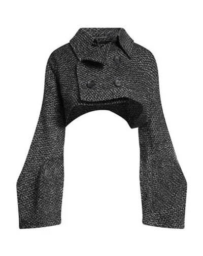 Yohji Yamamoto Woman Jacket Charcoal Size 3 Wool, Linen, Nylon In Gray