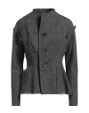 Yohji Yamamoto Woman Jacket Lead Size 3 Wool, Polyester, Nylon, Acrylic, Rayon In Grey