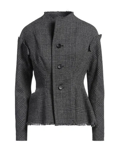 Yohji Yamamoto Woman Jacket Lead Size 3 Wool, Polyester, Nylon, Acrylic, Rayon In Grey