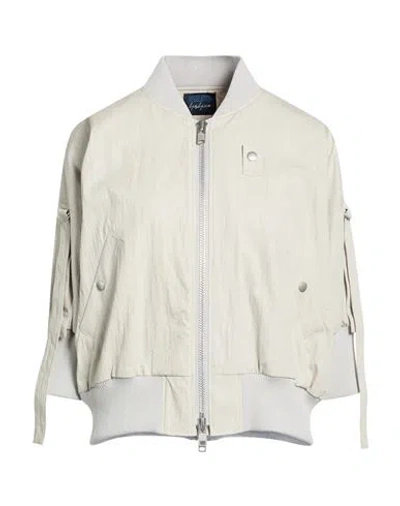 Yohji Yamamoto Woman Jacket Light Grey Size 2 Cotton, Nylon In White