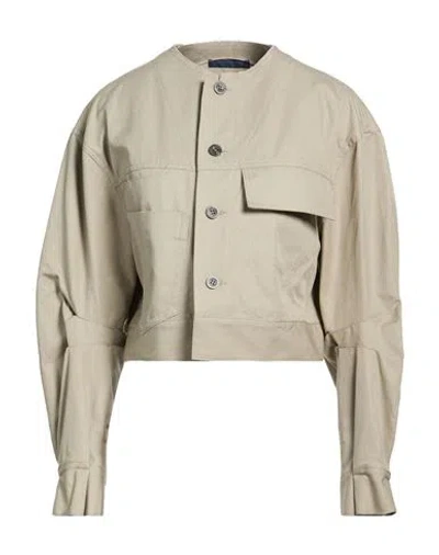 Yohji Yamamoto Woman Jacket Sage Green Size 2 Cotton In Gray