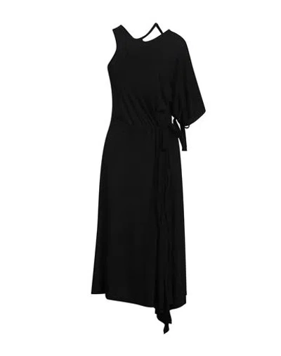Yohji Yamamoto Woman Midi Dress Black Size 2 Cotton, Cashmere