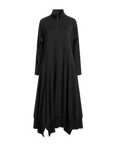 Yohji Yamamoto Woman Midi Dress Black Size 2 Polyester, Acrylic, Wool