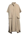 Yohji Yamamoto Woman Midi Dress Sand Size 2 Cotton, Ramie, Linen In Beige