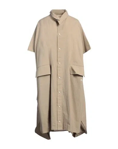 Yohji Yamamoto Woman Midi Dress Sand Size 2 Cotton, Ramie, Linen In Beige